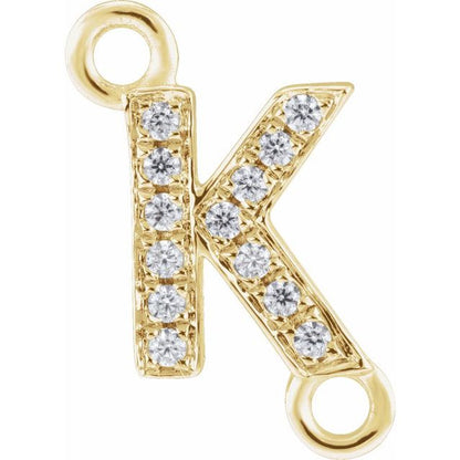 Petite Pavé® .04 CT Natural Diamond Initial Link