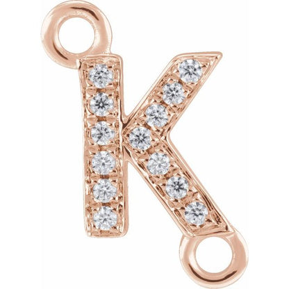 Petite Pavé® .04 CT Natural Diamond Initial Link
