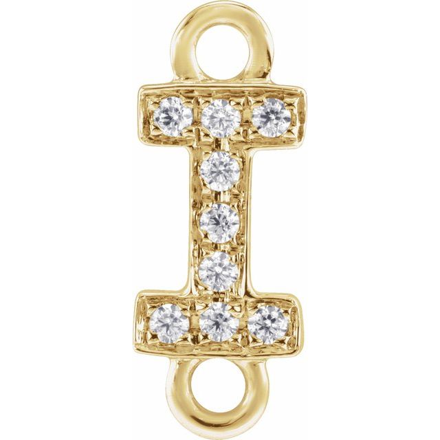 Petite Pavé® .03 CT Natural Diamond Initial Link