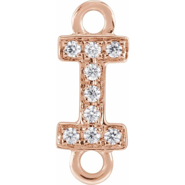 Petite Pavé® .03 CT Natural Diamond Initial Link