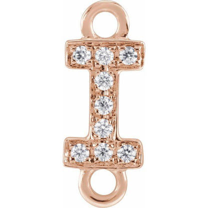 Petite Pavé® .03 CT Natural Diamond Initial Link