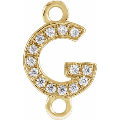 Petite Pavé® .05 CT Natural Diamond Initial Link