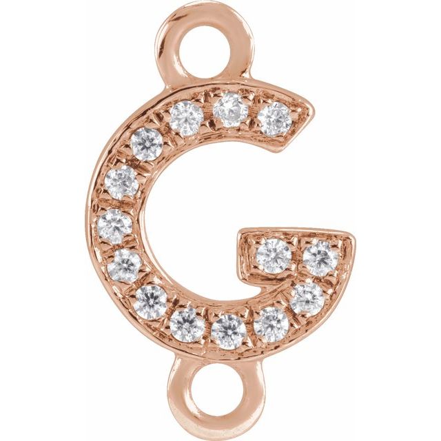Petite Pavé® .05 CT Natural Diamond Initial Link