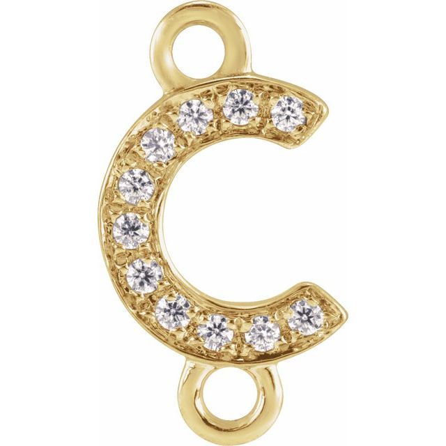 Petite Pavé® .04 CT Natural Diamond Initial Link