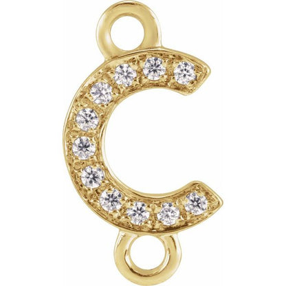 Petite Pavé® .04 CT Natural Diamond Initial Link