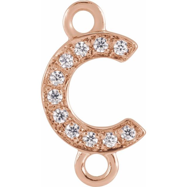 Petite Pavé® .04 CT Natural Diamond Initial Link