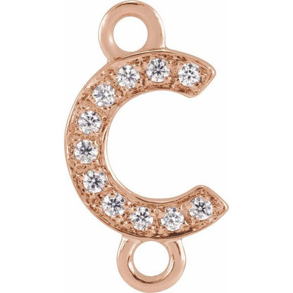 Petite Pavé® .04 CT Natural Diamond Initial Link