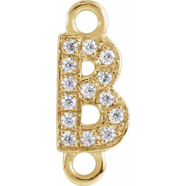 Petite Pavé® .05 CT Natural Diamond Initial Link