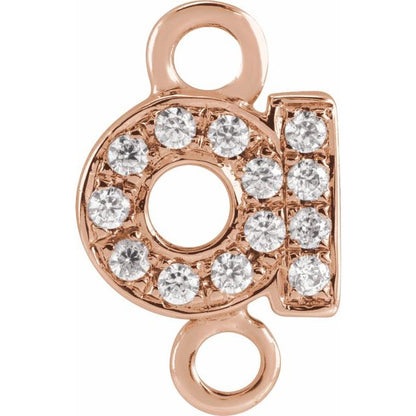 Petite Pavé® .03 CTW Natural Diamond Initial Link