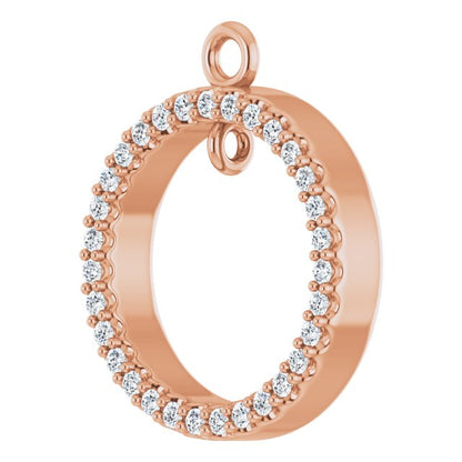 1/4 CTW Natural Diamond Circle Dangle, 14.4 mm x 14.4 mm