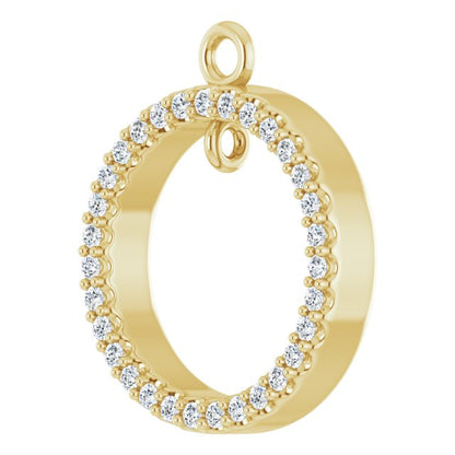 1/4 CTW Natural Diamond Circle Dangle, 14.4 mm x 14.4 mm