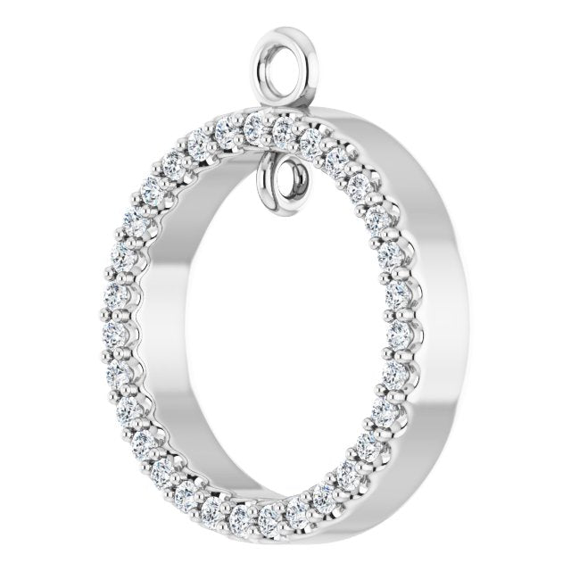 1/4 CTW Natural Diamond Circle Dangle, 14.4 mm x 14.4 mm