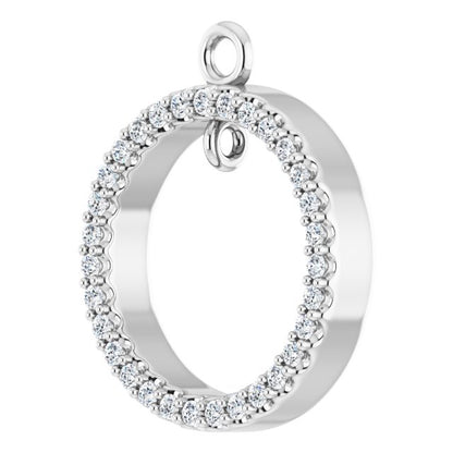 1/4 CTW Natural Diamond Circle Dangle, 14.4 mm x 14.4 mm