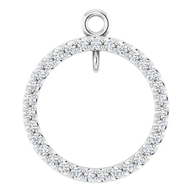 1/4 CTW Natural Diamond Circle Dangle, 14.4 mm x 14.4 mm