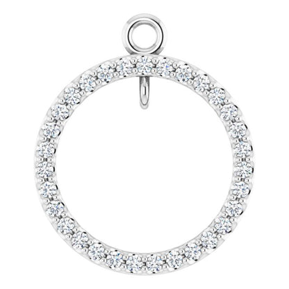 1/4 CTW Natural Diamond Circle Dangle, 14.4 mm x 14.4 mm