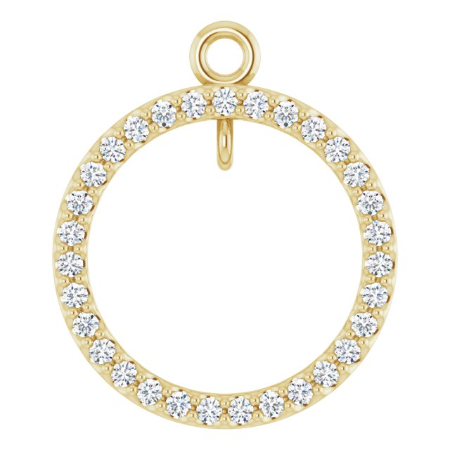 1/4 CTW Natural Diamond Circle Dangle, 14.4 mm x 14.4 mm