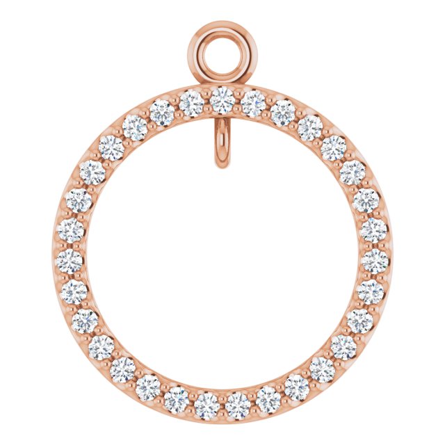 1/4 CTW Natural Diamond Circle Dangle, 14.4 mm x 14.4 mm