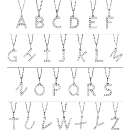 1/4 CTW Lab-Grown Diamond Initial 16-18" Necklace