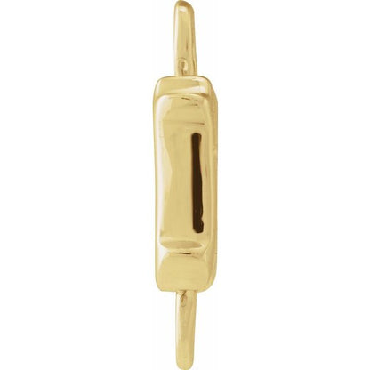 14K Yellow Gold Gothic Initial Link
