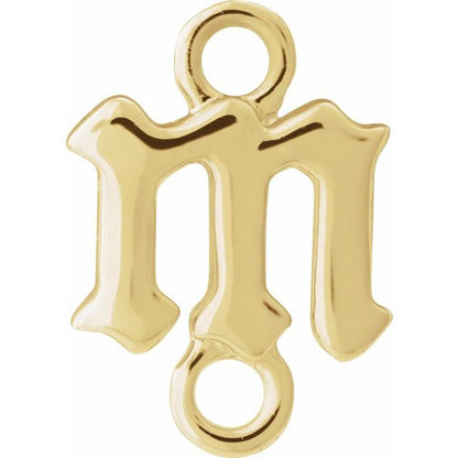 14K Yellow Gold Gothic Initial Link