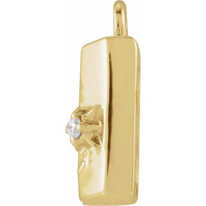 Petite Pavé® .006 CT Natural Diamond Map Dangle
