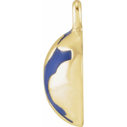 Petite Pavé® .015 CT Natural Diamond Blue Enamel Globe Dangle