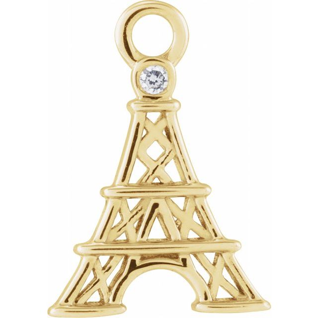 Petite Pavé® .006 CT Natural Diamond Eiffel Tower Dangle