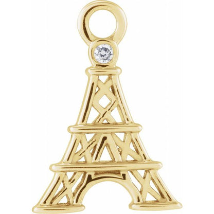 Petite Pavé® .006 CT Natural Diamond Eiffel Tower Dangle
