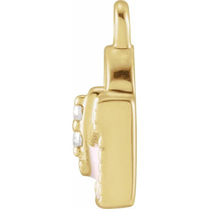 Petite Pavé® .01 CTW Natural Diamond Pink Enamel Purse Dangle