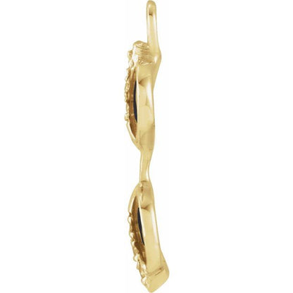 Petite Pavé® .02 CTW Natural Diamond Black Enamel Sunglasses Dangle