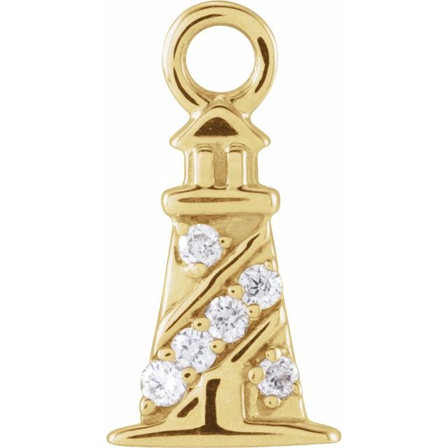 Petite Pavé® .02 CTW Natural Diamond Lighthouse Dangle