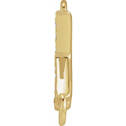 Petite Pavé® .04 CT Natural Diamond Initial Link
