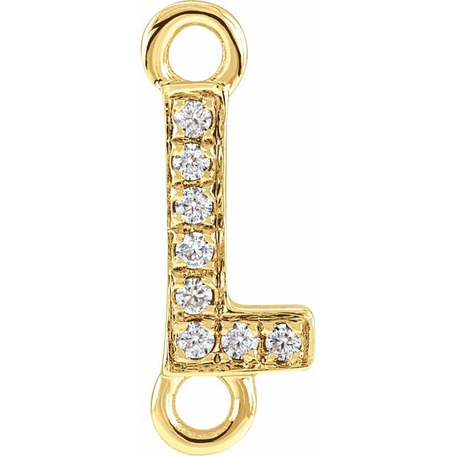 Petite Pavé® .03 CT Natural Diamond Initial Link