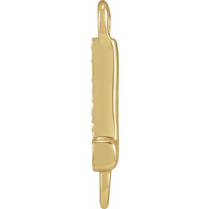 Petite Pavé® .03 CT Natural Diamond Initial Link