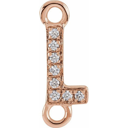 Petite Pavé® .03 CT Natural Diamond Initial Link