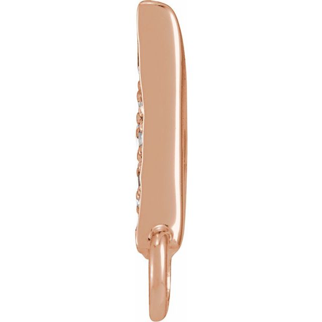 14K Rose Gold Petite Pavé™ .06 CTW Natural Diamond Initial Link
