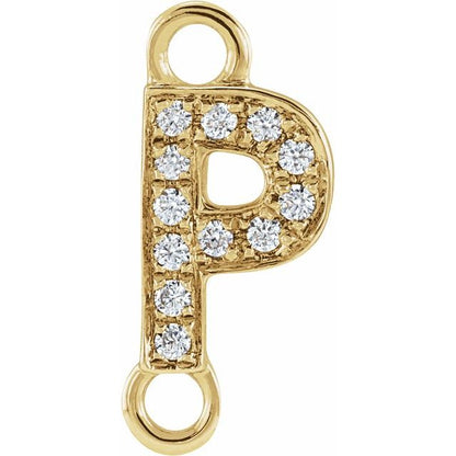 Petite Pavé® .04 CT Natural Diamond Initial Link