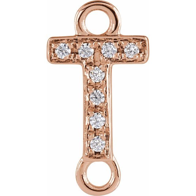 Petite Pavé® .03 CT Natural Diamond Initial Link