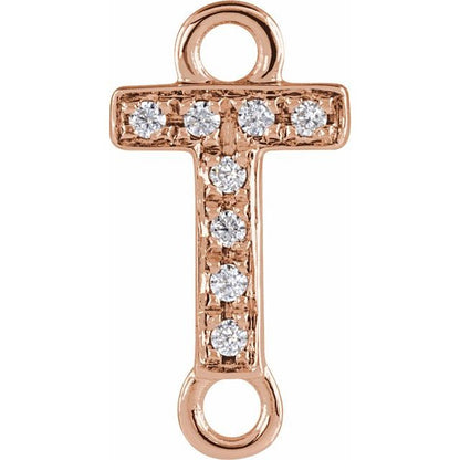 Petite Pavé® .03 CT Natural Diamond Initial Link