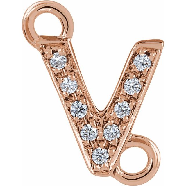 Petite Pavé® .03 CT Natural Diamond Initial Link