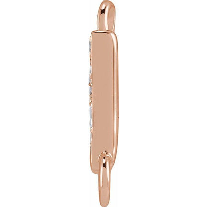 14K Rose Gold Petite Pavé™ .06 CTW Natural Diamond Initial Link