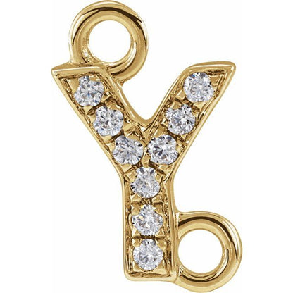 Petite Pavé® .03 CT Natural Diamond Initial Link