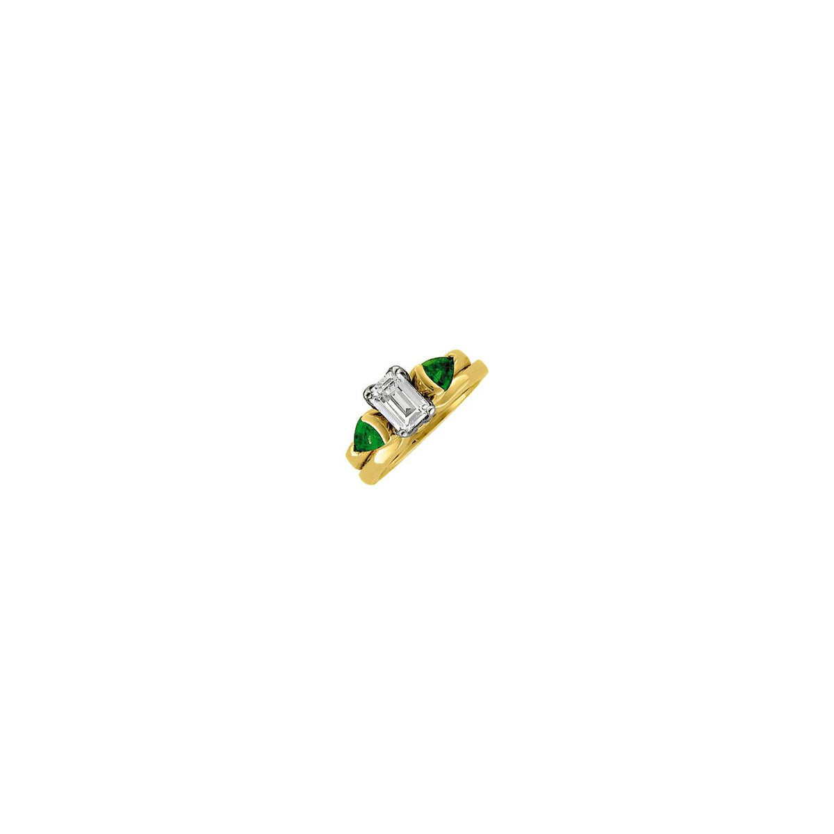 14K Yellow Gold Natural Emerald Wrap-Style Ring Enhancer
