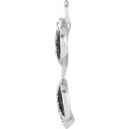 Petite Pavé® .02 CTW Natural Diamond Black Enamel Sunglasses Dangle