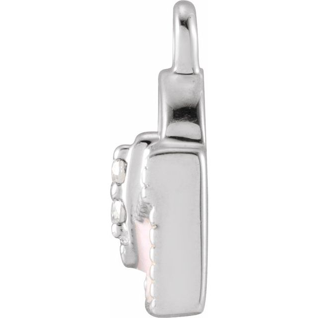 Petite Pavé® .01 CTW Natural Diamond Pink Enamel Purse Dangle