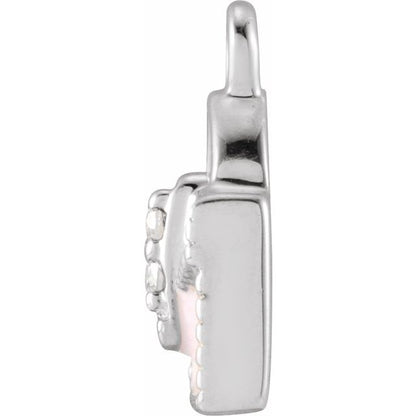 Petite Pavé® .01 CTW Natural Diamond Pink Enamel Purse Dangle