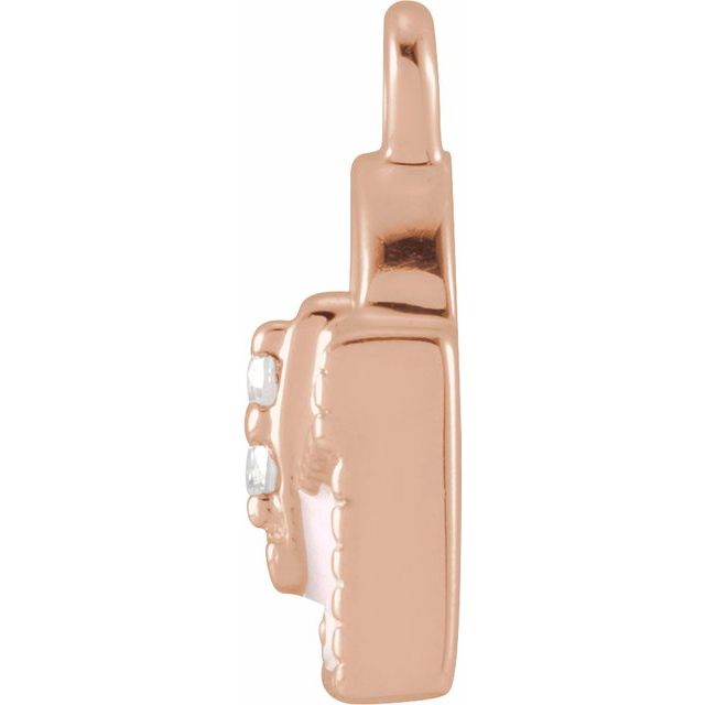 Petite Pavé® .01 CTW Natural Diamond Pink Enamel Purse Dangle