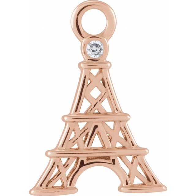 Petite Pavé® .006 CT Natural Diamond Eiffel Tower Dangle