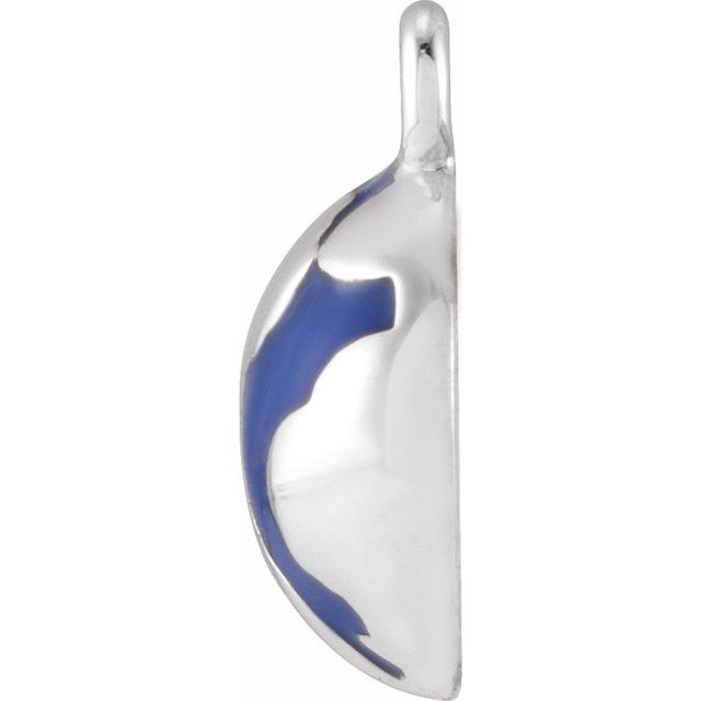 Petite Pavé® .015 CT Natural Diamond Blue Enamel Globe Dangle