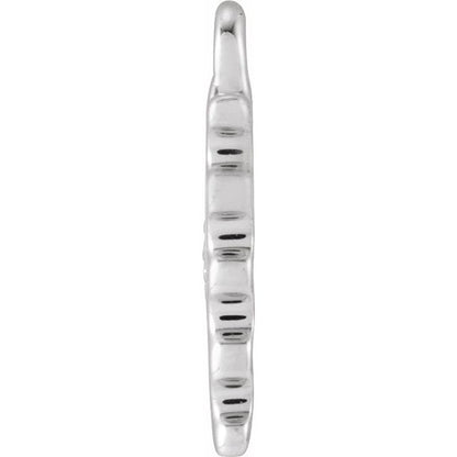 Petite Pavé® .015 CTW Natural Diamond Blue Enamel Stamp Dangle